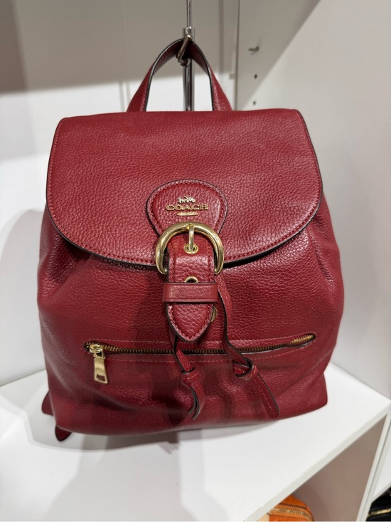 Coach kelo Burgundy Pebbled Leather Backpack with Gold Hardware main image 4